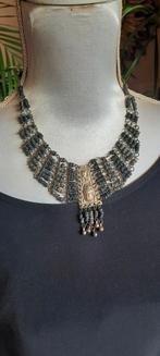 Vintage Egyptische revival ketting, met faience kralen., Ophalen of Verzenden, Overige materialen, Ketting