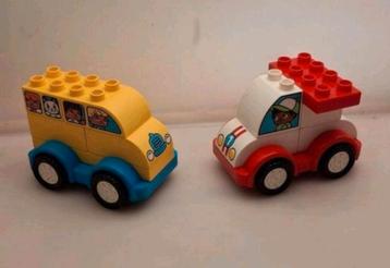 Duplo 10860+10850. Mijn 1e bus + mijn 1e raceauto. Samen 4,= beschikbaar voor biedingen