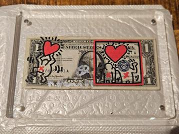 Keith Haring 1 Dollar Biljet (1958-1990)  beschikbaar voor biedingen