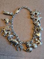 Zilveren bedelarmbandje met 15 bedels, Ophalen of Verzenden, Zo goed als nieuw, Nvt, Met bedels of kralen