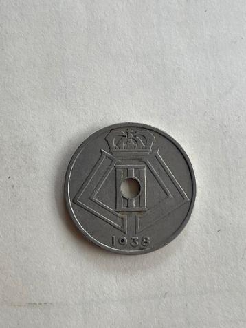 Belgische 25 centiemen munt 1938 beschikbaar voor biedingen