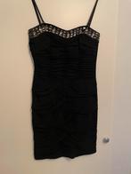 Zwarte cocktailjurk met strass, Ophalen, Zwart, Zo goed als nieuw, Maat 36 (S)