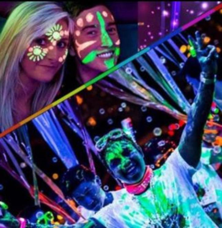 Glow in the dark make up Blauw - NY, Carnaval [Box C - 263], Sieraden, Tassen en Uiterlijk, Uiterlijk | Cosmetica en Make-up, Nieuw