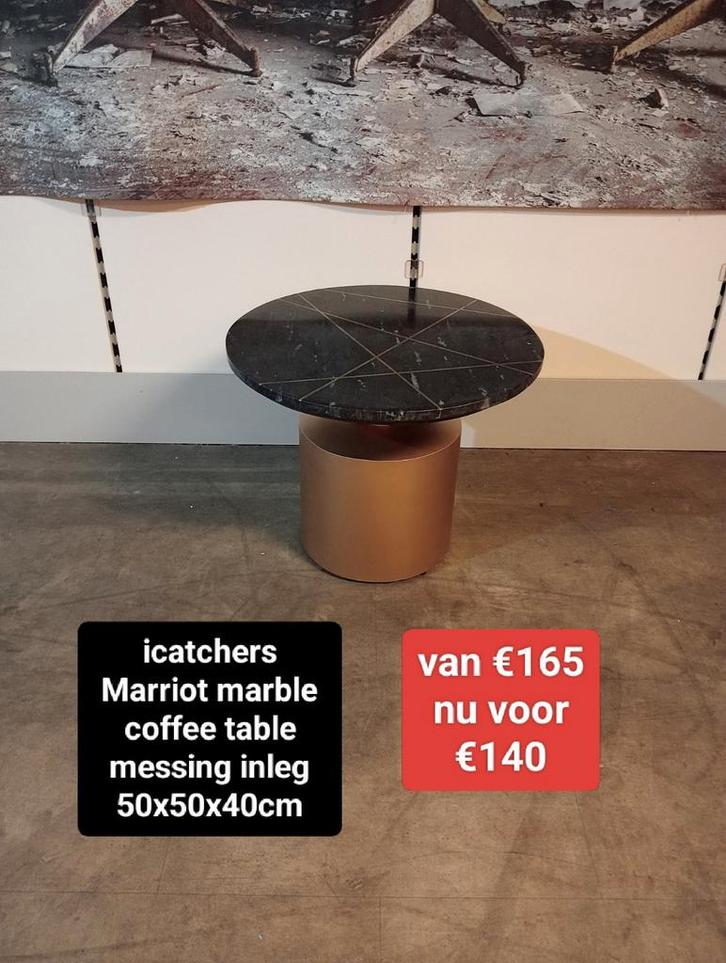 Nieuwe icatchers Marriot marble coffee table messing €140, Huis en Inrichting, Woonaccessoires | Overige, Nieuw, Ophalen