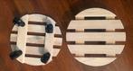 Houten Plantentrolley met Wielen, Minder dan 30 cm, Minder dan 60 cm, Rond, Nieuw