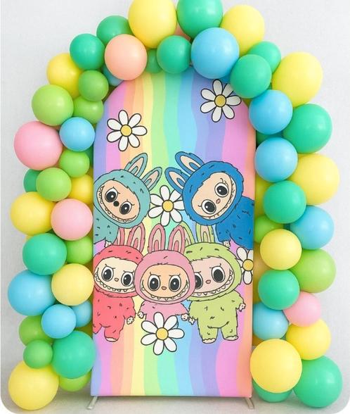 Labubu Ballonnenboog - Compleet te Huur!, Hobby en Vrije tijd, Feestartikelen, Zo goed als nieuw, Versiering, Verjaardag, Ophalen