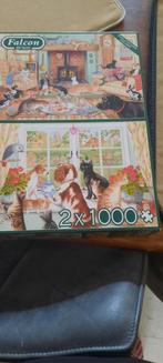 Falcon puzzel 2x1000 stukjes, Ophalen of Verzenden, 500 t/m 1500 stukjes, Gebruikt, Legpuzzel
