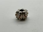 Z874 Pandora Salmon Fusion clip bedel met 14k goud, Pandora, Ophalen of Verzenden, X, Zilver
