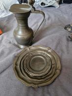 3 antieke tinnen bordjes, Ophalen of Verzenden