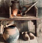 Oud houten knielbak brocante landelijk, Antiek en Kunst, Ophalen