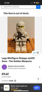 Lego Minifigure Ninjago njo001 Zane, Ophalen of Verzenden, Zo goed als nieuw