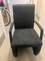 4 eethoekstoelen op wieltjes antraciet, Huis en Inrichting, Stoelen, Ophalen of Verzenden, Zo goed als nieuw, Vier, Stof