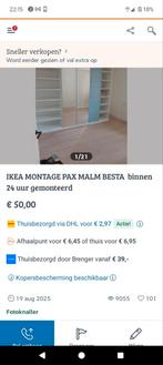 IKEA MONTAGE PAX MALM BESTA  binnen 24 uur gemonteerd, Ophalen of Verzenden, Zo goed als nieuw, 25 tot 50 cm, Minder dan 100 cm