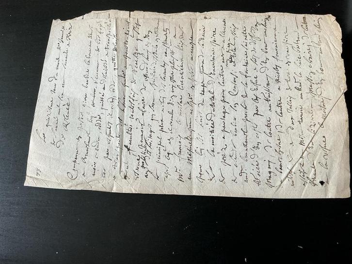 Oud Frans Document 1673 - Watermerk & Handtekeningen, Antiek en Kunst, Antiek | Boeken en Bijbels, Verzenden