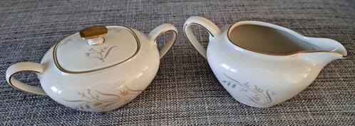 Vintage suiker en melk stel, Eschenbach, afgewerkt met goud, Antiek en Kunst, Antiek | Servies compleet, Ophalen