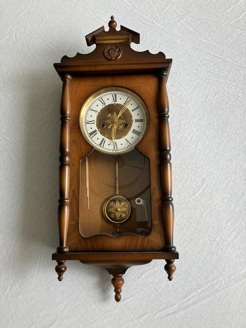 Klassieke houten wandklok, regulateur, nostalgisch, Antiek en Kunst, Antiek | Klokken, Ophalen