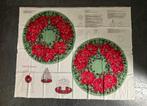 Vintage Lap Stof Kerstkrans Kerstboom Kerstster 1980 NIEUW, Diversen, Ophalen of Verzenden, Zo goed als nieuw