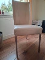 6 leren beige eetkamerstoelen van het merk Henders & Hazel, Huis en Inrichting, Stoelen, Ophalen, Gebruikt, Wit, Leer
