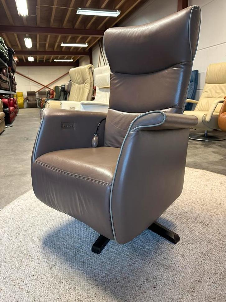 Relaxfauteuil , design leren relax fauteuil stoel leer ZGAN, Huis en Inrichting, Fauteuils, Zo goed als nieuw, Leer, 75 tot 100 cm