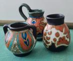 3 antieke minivaasje. GOUDA plateel, Antiek en Kunst, Antiek | Keramiek en Aardewerk, Ophalen