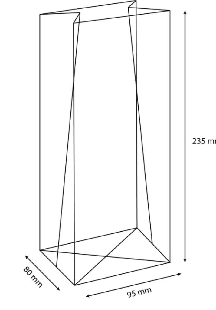 Sta zakje / Blokbodemzakje | 95x80+235mm, Hobby en Vrije tijd, Feestartikelen, Nieuw, Versiering, Overige, Ophalen of Verzenden