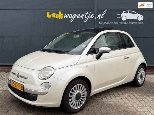 Fiat 500 1.4-16V Lounge *schuifdak *parelmoer *p-sensor *NL, Auto's, Fiat, Bedrijf, Te koop, ABS, Airbags, Airconditioning, Centrale vergrendeling