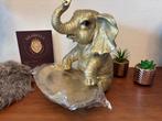 olifant zittend met dienblad 31cm hoog kl goud, Ophalen of Verzenden, Nieuw