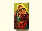 Icoon handbeschilderd Heilige Familie Maria Jozef en Jezus, Antiek en Kunst, Ophalen of Verzenden