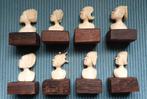 8x Afrikaanse buste snijwerk, Antiek en Kunst, Kunst | Beelden en Houtsnijwerken, Ophalen of Verzenden
