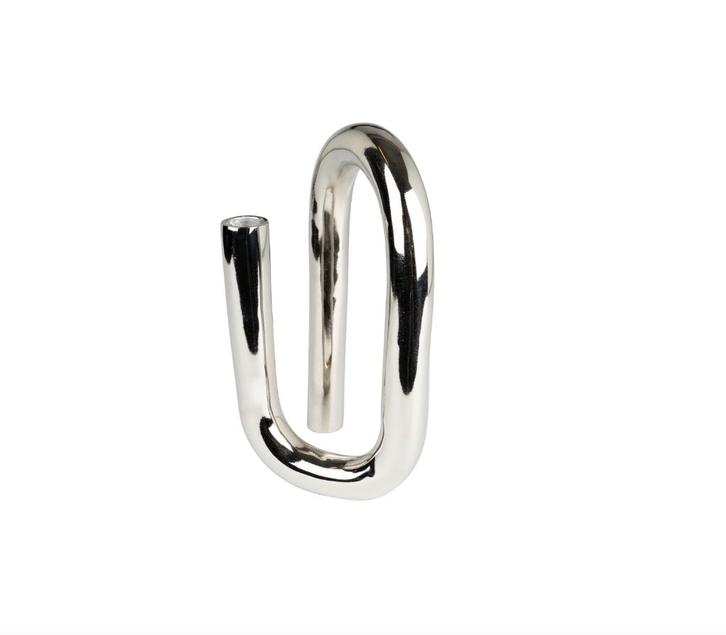 Zuiver Tubo Kandelaar Shiny Zilver L | Van €69, nu, Huis en Inrichting, Woonaccessoires | Kandelaars en Kaarsen, Nieuw, Minder dan 25 cm