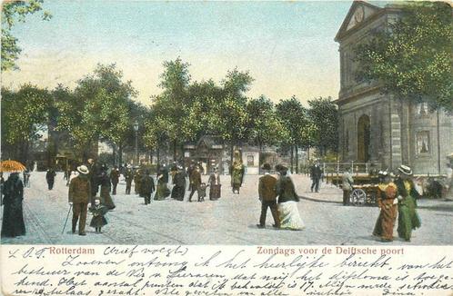 (388-145-045) Rotterdam Zondags voor de Delftsche poort, Verzamelen, Ansichtkaarten | Nederland, Zuid-Holland, Verzenden