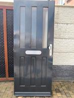 Hard houten voordeur, Doe-het-zelf en Verbouw, Deuren en Horren, 80 tot 100 cm, Gebruikt, Glas, Buitendeur