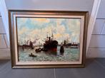 Schilderij havenzicht te koop, Antiek en Kunst, Ophalen of Verzenden