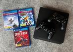 Playstation 4 Slim 500GB + 3 games + 2 controllers, Spelcomputers en Games, Spelcomputers | Sony PlayStation 4, Ophalen, Met 2 controllers