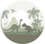 Muursticker Cirkel Dino Wereld Olijfgroen Designed4Kids, Designed4Kids, Nieuw, Ophalen of Verzenden, Designed4kids@live.nl