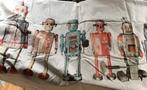 Dekbedovertrek robots 140 cm bij 200 cm, Kinderen en Baby's, Kinderkamer | Beddengoed, Jongetje of Meisje, Wit, Dekbedovertrek