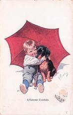 Honden - Jongen met TECKEL (illustrator K. Feiertag), Verzamelen, Ansichtkaarten | Themakaarten, Verzenden, 1940 tot 1960, Gelopen