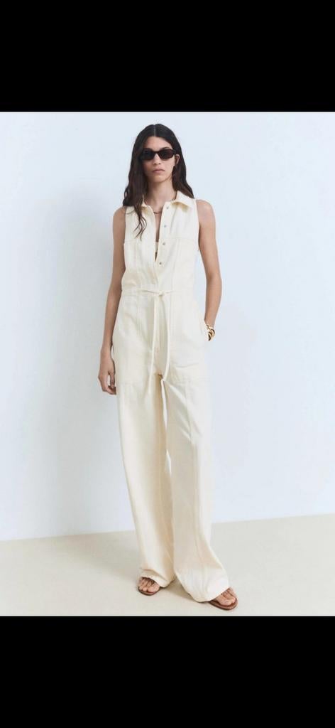 Nieuw  Mango  denim  ecru  jumpsuit  maat S, Kleding | Dames, Jumpsuits, Mango, Beige, Nieuw, Ophalen of Verzenden