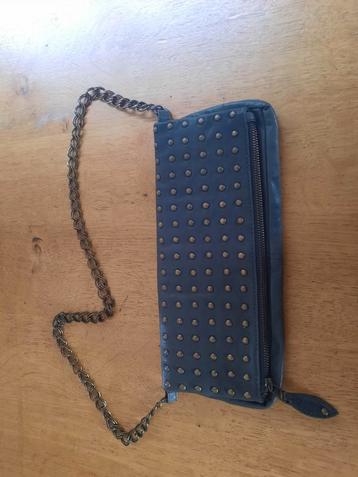 Donkergroene leren tas - uitklapbaar! beschikbaar voor biedingen