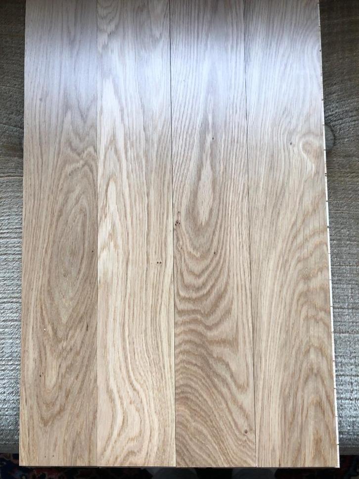 Rustiek Eiken parket-/ visgraat vloer (117m2), Huis en Inrichting, Stoffering | Vloerbedekking, Nieuw, Parket, Crème, Beige, Bruin