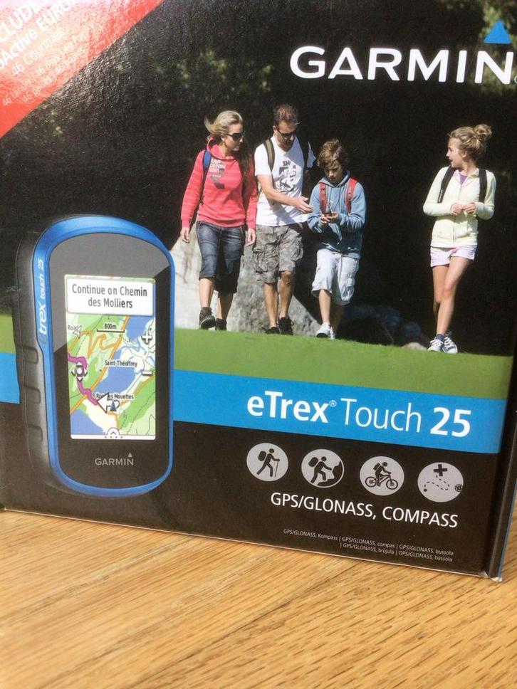 Garmin eTrex Touch 25 GPS Navigatie inclusief boek GPSwijzer, Sport en Fitness, Bergsport en Wandelen, Zo goed als nieuw, Navigatie of Gps