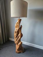 Massief TEAK staande lamp, Huis en Inrichting, Zo goed als nieuw, Ophalen, 75 cm of meer