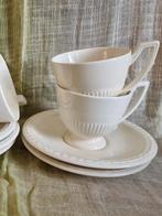 Recamier Royal Creamware 3x kop en schotel, Antiek en Kunst, Antiek | Servies los, Ophalen of Verzenden