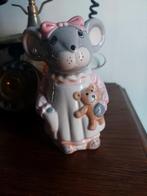 Vintage Little Night Time Mouse Coin Bank, Ophalen of Verzenden, Zo goed als nieuw, Steen, Aardewerk of Keramiek, Dier