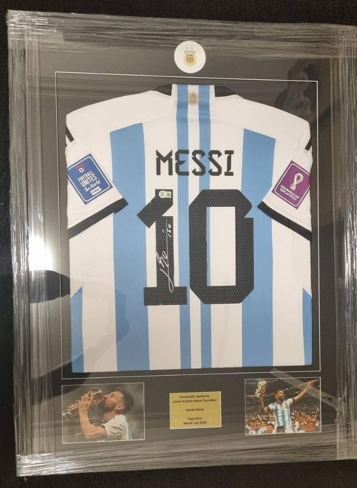 Lionel Messi Gesigneerd BECKETT Witness COA WK 2022, Verzamelen, Sportartikelen en Voetbal, Zo goed als nieuw, Shirt, Buitenlandse clubs
