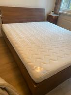 Oppdal 2 persoonsbed ikea 4 laden, hoofdboord en lattenbodem, Ophalen, Wit, Tweepersoons, Zo goed als nieuw