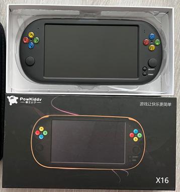 Powkiddy handheld spelcomputer + 3000 Retro Games / Compleet beschikbaar voor biedingen