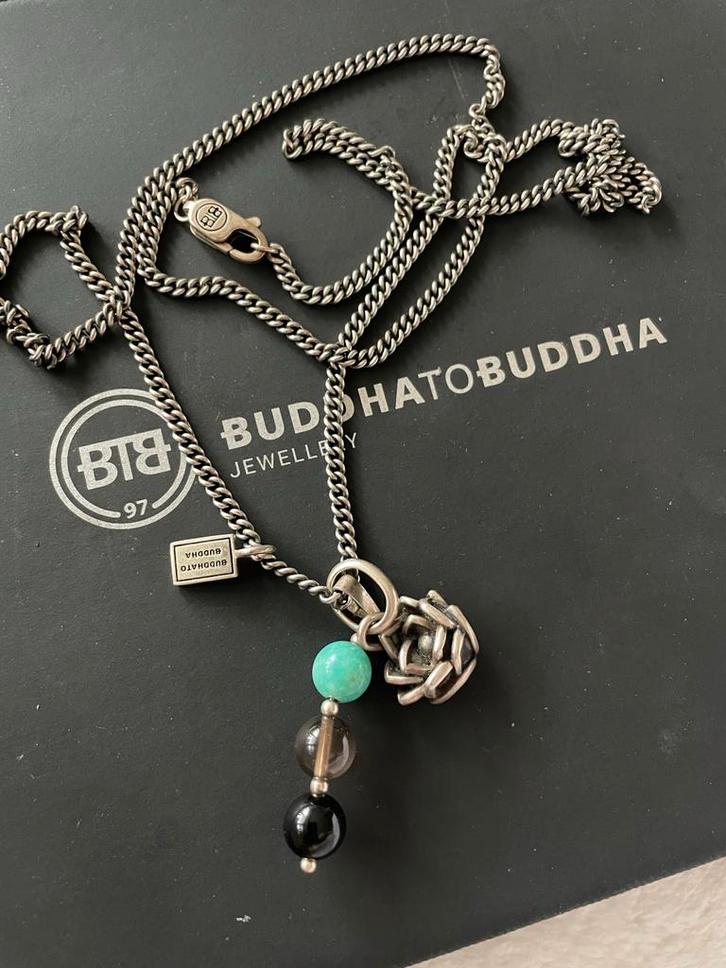 Buddha to Buddha Lotus Halsketting, Sieraden, Tassen en Uiterlijk, Kettingen, Zo goed als nieuw, Zilver, Met hanger, Ophalen of Verzenden