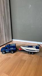 Playmobil Politieauto met speedboot, Ophalen of Verzenden, Gebruikt