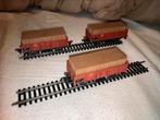 Fleischmann 5203 goederen wagons met lading hout, Hobby en Vrije tijd, Modeltreinen | H0, Gelijkstroom, Fleischmann, Wagon, Ophalen of Verzenden